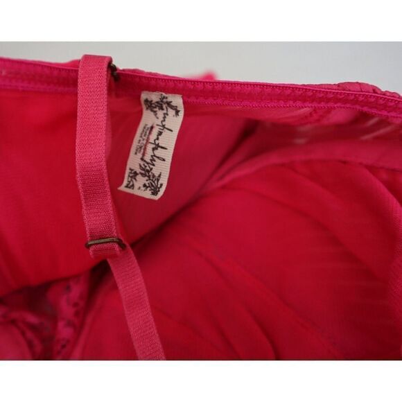 Intimately x Free People Sz Small Pink Built In Bra Corset Back Thong Bodysuit - Picture 6 of 9